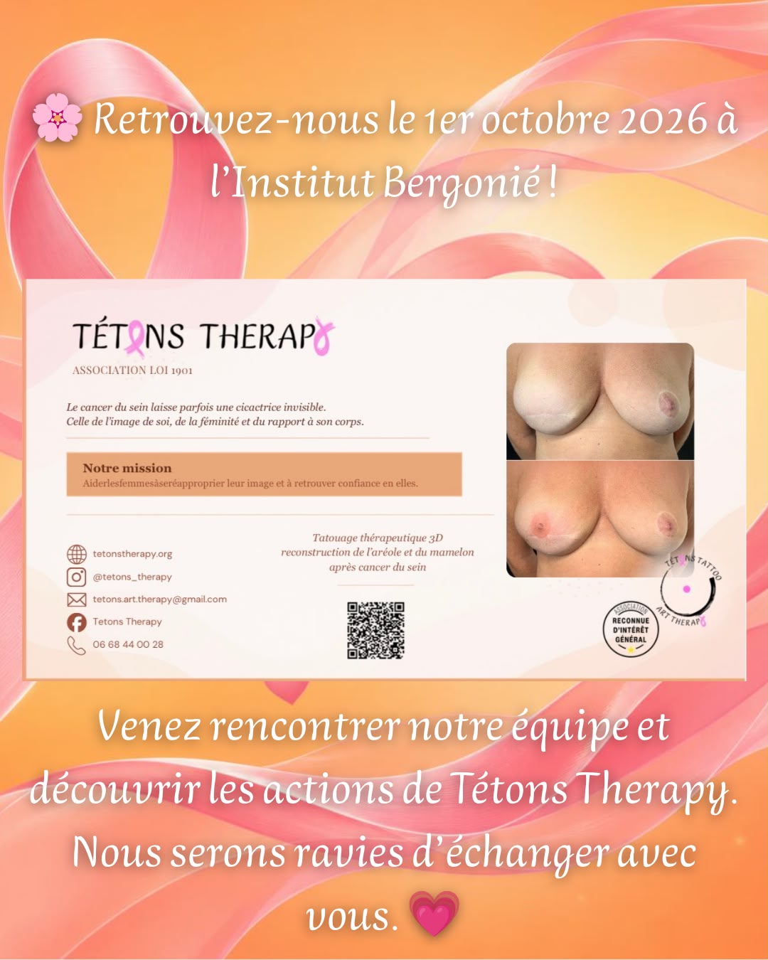 Retrouvez Tétons Therapy le 1er octobre 2026 à l'Institut Bergonié
